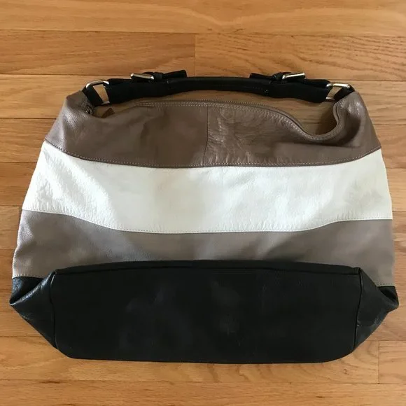 Gianni Notaro Made in Italy Leather Color Block Shoulder Bag - Picture 3 of 16